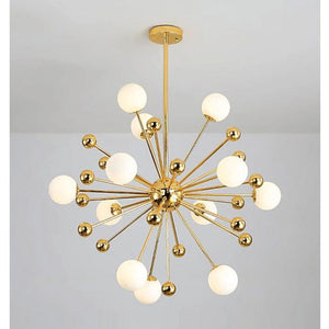 JS-GL-7807-12 - French Gold Metal Glass Ball Chandelier