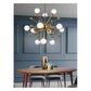 JS-GL-7807-12 - French Gold Metal Glass Ball Chandelier