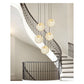 JS-GL-782-5 - Antique Brass & Black Metal & Silicon Led Hanging Light