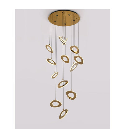 JS-GL-7869-13 - French Gold Metal & Acrylic Led Chandelier