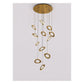 JS-GL-7869-13 - French Gold Metal & Acrylic Led Chandelier