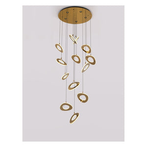 JS-GL-7869-13 - French Gold Metal & Acrylic Led Chandelier