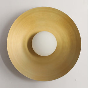 JS-GL-7870-AB - BRUSHED BRASS GLASS Metal Wall Light