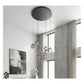 JS-GL-792-10 - BLACK METAL & SILICONE Glass Hanging Light