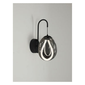 JS-GL-792-W - Black Metal & Glass & Silicon Modern Wall Light
