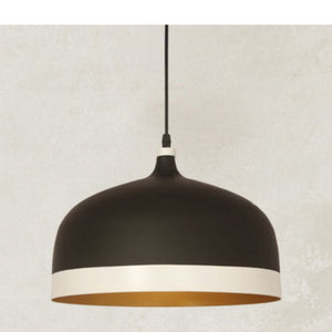 JS-GL-7963-1WH - BLACK & WHITE & GOLD Metal Hanging Light