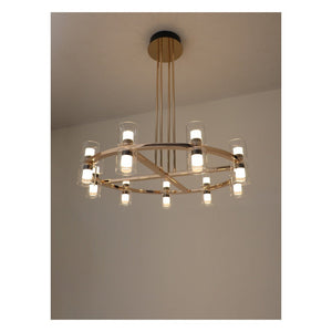 JS-GL-7967-650 - French Gold Metal & Glass & Acrylic Led Chandelier