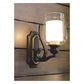 JS-GL-80178-1 - RUSTIC BLACK & GOLD METAL Glass Wall Light