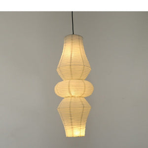 JS-GL-8018-3C - Black & White Metal & Rice Paper Modern Hanging Light