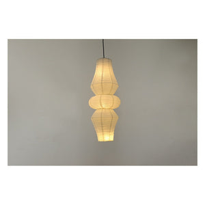 JS-GL-8018-3C - Black & White Metal & Rice Paper Modern Hanging Light