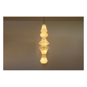 JS-GL-8018-5E - Black & White Metal & Rice Paper Modern Hanging Light