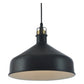 JS-GL-8049-1BK HL - BLACK & ANTIQUE BRASS & WHITE Metal Hanging Light