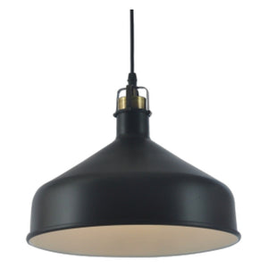 JS-GL-8049-1BK HL - BLACK & ANTIQUE BRASS & WHITE Metal Hanging Light