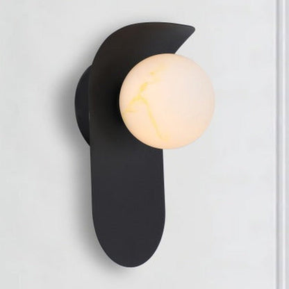 JS-GL-805-W - Black Metal & Glass Modern Wall Light
