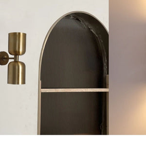 JS-GL-8055-F AB - Antique Brass & White Metal Modern Wall Light