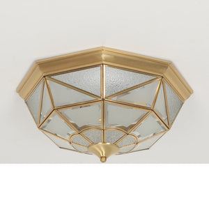 JS-GL-8071-430 - Antique Brass Glass Brass ceiling light