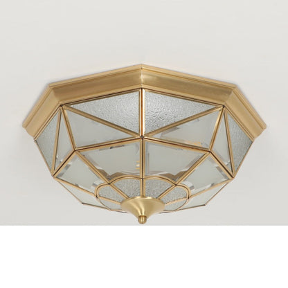 JS-GL-8071-430 - Antique Brass Glass Brass ceiling light