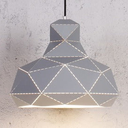 JS-GL-8084-S - Grey & White Metal Hanging Light