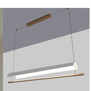 JS-GL-8088-1250 - Antique Brass & White Metal & Acrylic Led Hanging Light
