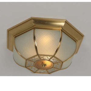 JS-GL-8091-400 - Antique Brass Glass Brass ceiling light