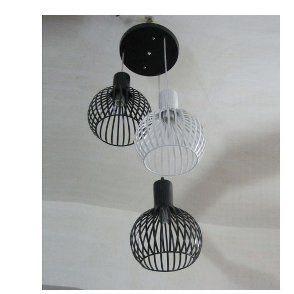 JS-GL-81002-3 - BLACK & WHITE Metal Hanging Light