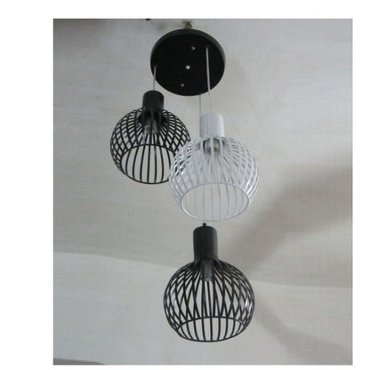 JS-GL-81002-3 - BLACK & WHITE Metal Hanging Light
