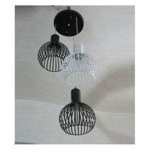 JS-GL-81002-3 - BLACK & WHITE Metal Hanging Light