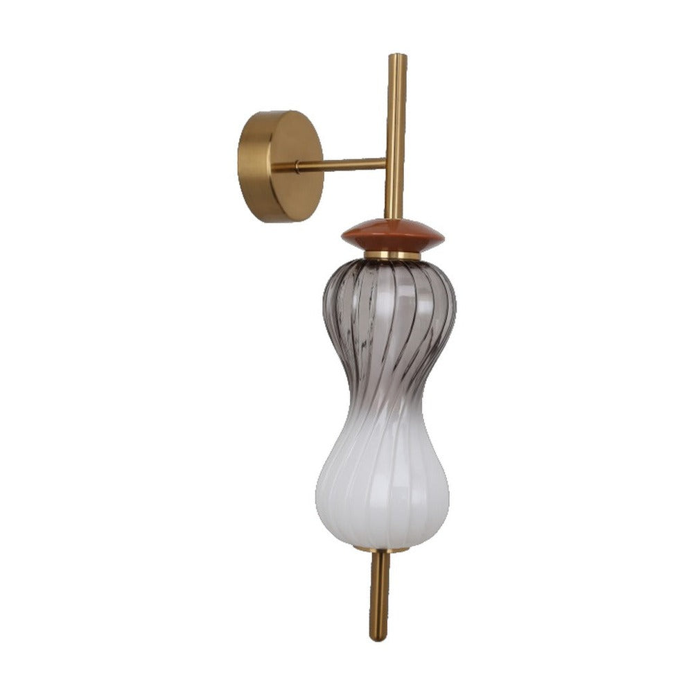 JS-GL-81067-1W - Antique Brass Metal & Glass & Ceramic Modern Wall Light