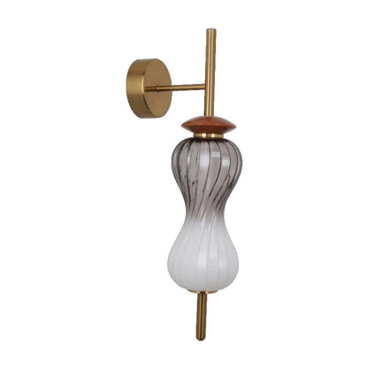 JS-GL-81067-1W - Antique Brass Metal & Glass & Ceramic Modern Wall Light