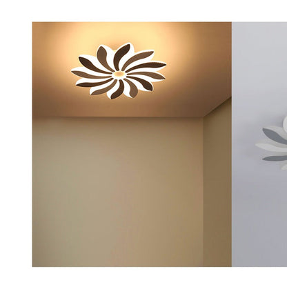 JS-GL-8118-3 - White & Grey Metal & Acrylic Led Ceiling Light