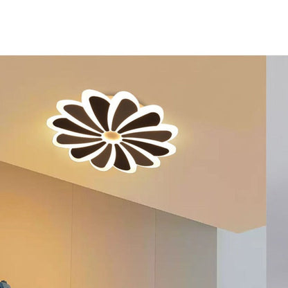JS-GL-8118-5 - White & Grey Metal & Acrylic Led Ceiling Light