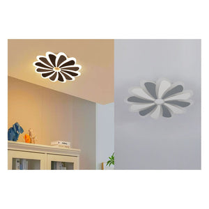 JS-GL-8118-5 - White & Grey Metal & Acrylic Led Ceiling Light