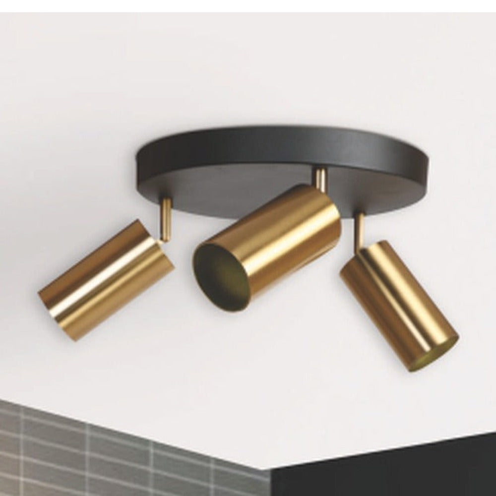JS-GL-8202-3C - ANTIQUE BRASS & BLACK METAL Led Ceiling Light