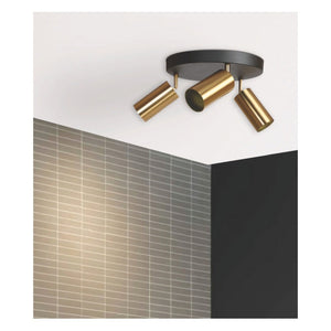 JS-GL-8202-3C - ANTIQUE BRASS & BLACK METAL Led Ceiling Light