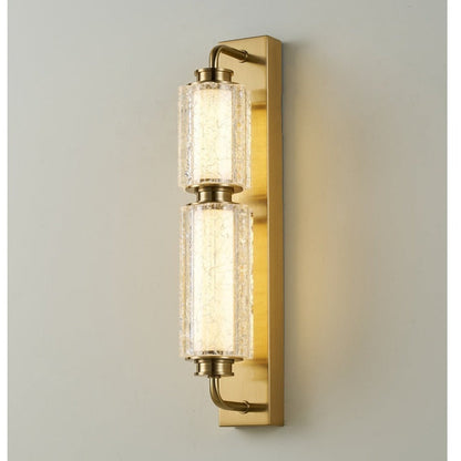 JS-GL-82177-2W - Antique Brass Metal & Acrylic Modern Wall Light
