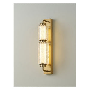 JS-GL-82177-2W - Antique Brass Metal & Acrylic Modern Wall Light