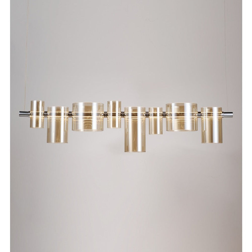 JS-GL-82188-L - Chrome Metal & Glass Led Chandelier