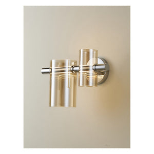 JS-GL-82188-W - Chrome Metal & Glass Modern Wall Light