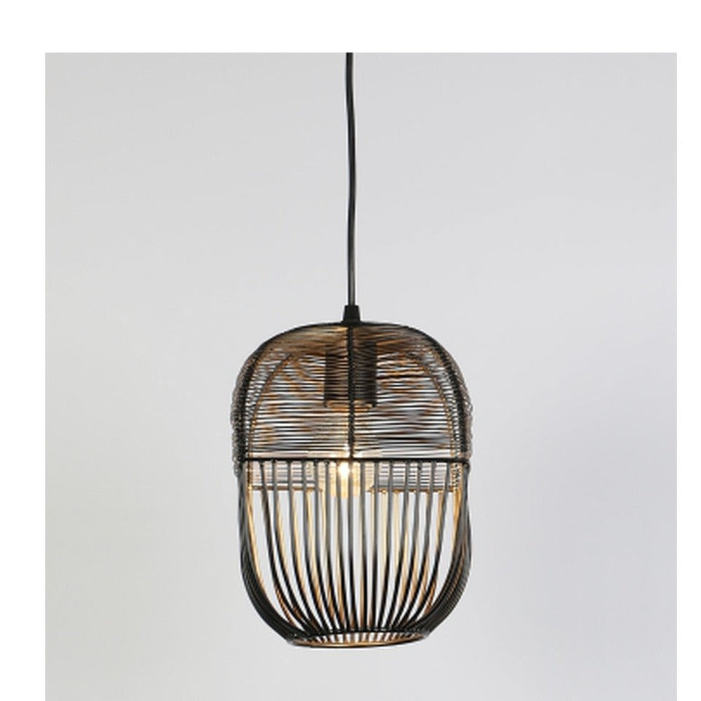 JS-GL-8229-A - BLACK & GOLD Metal Hanging Light