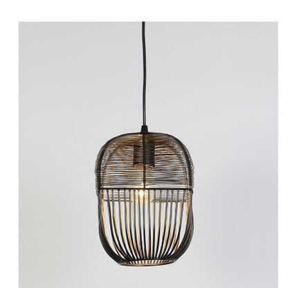 JS-GL-8229-A - BLACK & GOLD Metal Hanging Light