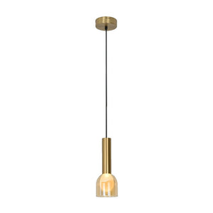 JS-GL-82504-1 - Antique Brass Metal Glass Hanging Light