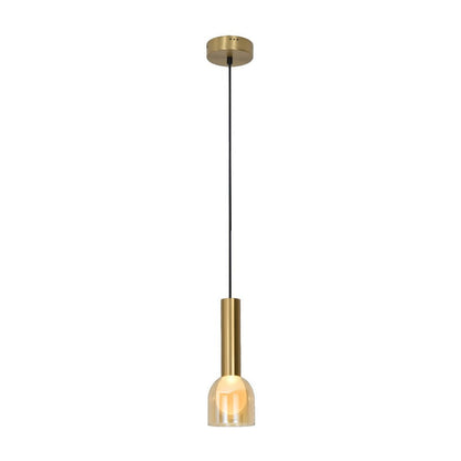 JS-GL-82504-1 - Antique Brass Metal Glass Hanging Light