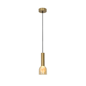 JS-GL-82504-1 - Antique Brass Metal Glass Hanging Light