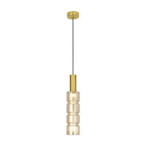 JS-GL-82512 - Antique Brass Metal Glass Hanging Light