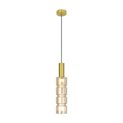 JS-GL-82512 - Antique Brass Metal Glass Hanging Light