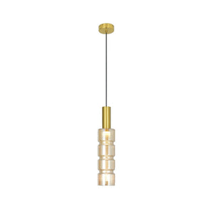 JS-GL-82512 - Antique Brass Metal Glass Hanging Light
