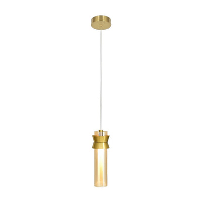 JS-GL-82515-1 - Antique Brass Metal Glass Hanging Light