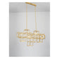 JS-GL-8258-H - Gold Metal & Acrylic Rectangular Chandelier