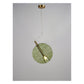 JS-GL-82716-GR - Antique Brass Metal & Green Glass Hanging Light