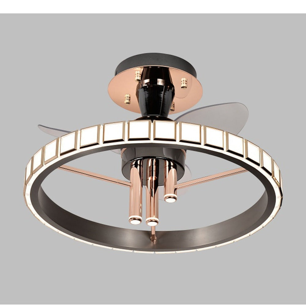 JS-GL-8298-600 - French Gold & Gunblack Metal & Acrylic Led Ceiling Light